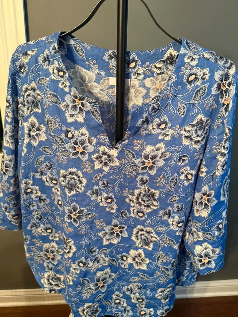 JJill Vibrant Blue Linen Top 1X